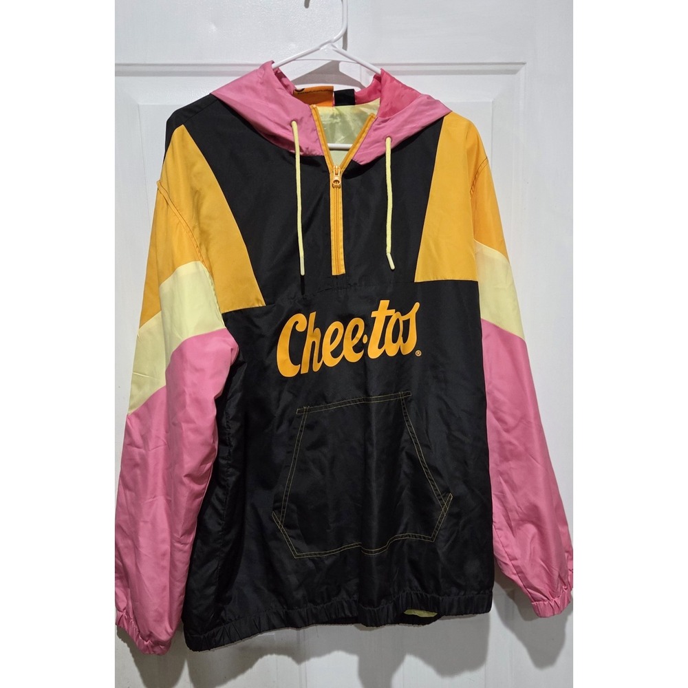 Cheetos Black/Pink & Yellow Hooded Windbreaker Men XL